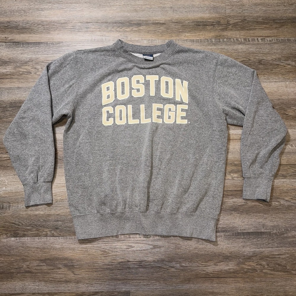 VTG MV Sport Boston College Sweatshirt Mens Large Gray Long Sleeve Spell-Out